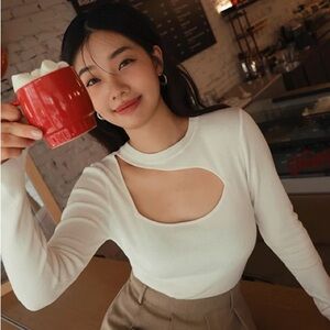 Elegant White Asymmetrical Top